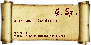 Grossman Szabina névjegykártya